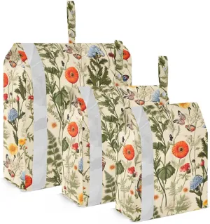 Colorful Butterfly Flowers Packing Cubes for Travel 3 Set Packing Travel Organizer Cubes Luggage Organizers for Suitcases