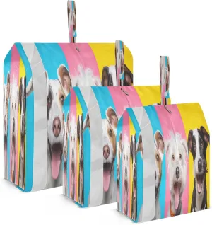 Colorful Cute Smiling Dogs Packing Cubes for Travel 3 Set Packing Cubes Large Luggage Bags for Packing