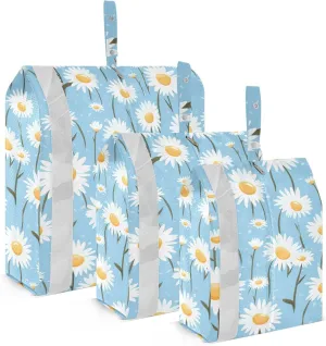 Colorful Daisy Packing Cubes for Travel 3 Set Compression Travel Bags Luggage Bags for Suitcase