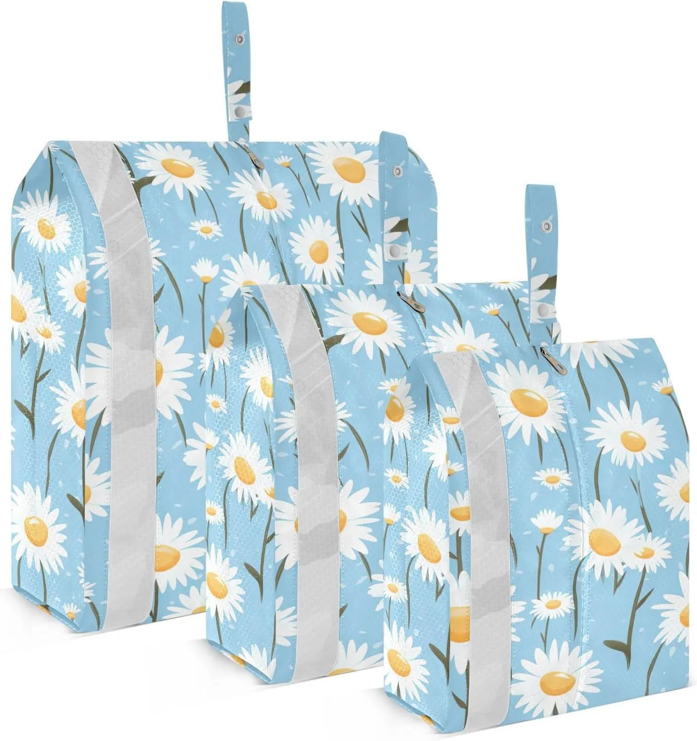 Colorful Daisy Packing Cubes for Travel 3 Set Compression Travel Bags Luggage Bags for Suitcase