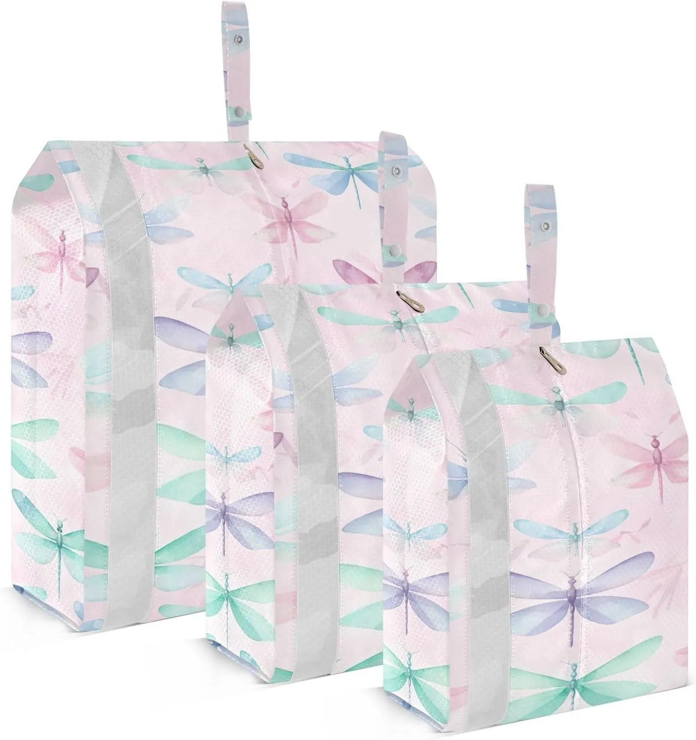 Colorful Dragonflies Packing Cubes for Travel 3 Set Packing Essentials Luggage Packing Organizers for Travel Compression