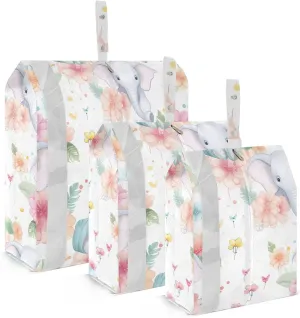 Colorful Elephant Flower Packing Cubes for Travel 3 Set Packing Compression Cubes Luggage Organizer Bags for Packing