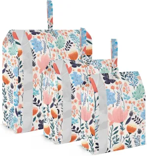 Colorful Flower Butterflies Packing Cubes for Travel 3 Set Compression Bag Suitcase Organizer Bags for Luggage