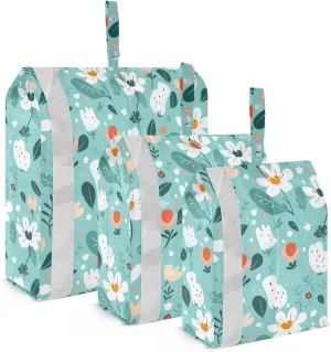 Colorful Flower Packing Cubes for Travel 3 Set Packing Essentials Luggage Organizer Bags for Packing Compression