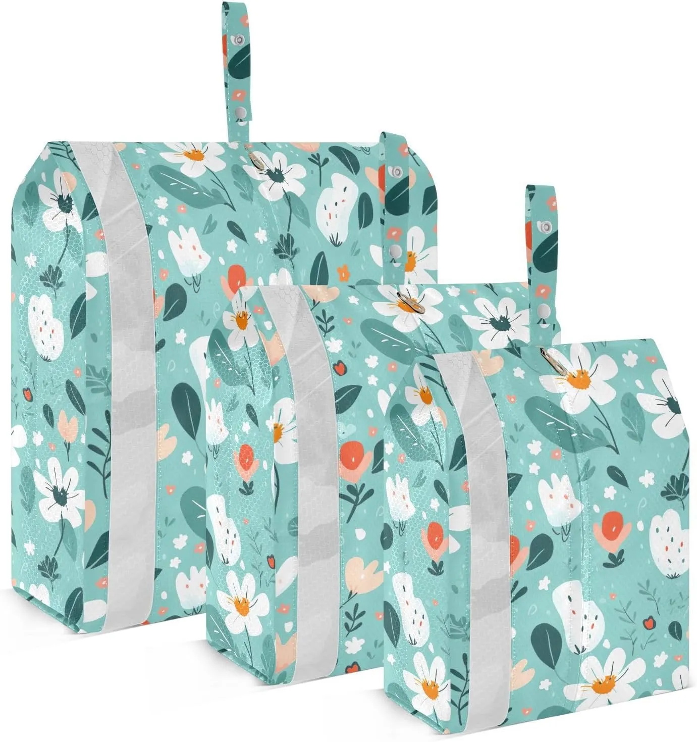 Colorful Flower Packing Cubes for Travel 3 Set Packing Essentials Luggage Organizer Bags for Packing Compression
