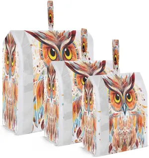 Colorful Owl Packing Cubes for Travel 3 Set Packing Bags Luggage Bags for Carry On