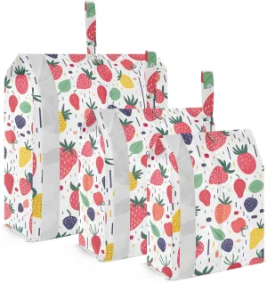 Colorful Strawberries Packing Cubes for Travel 3 Set Travel Organizer Bags Suitcase Organizer Bags for Packing