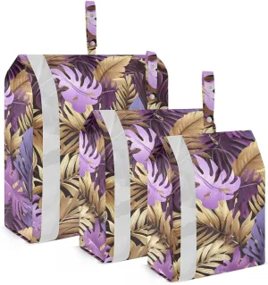 Colorful Tropical Leaves Packing Cubes for Travel 3 Set Travel Organizer Bags Luggage Bags for Vacation Clothes