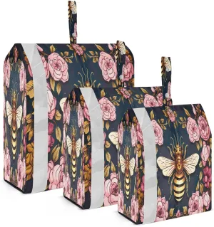 Colorful Watercolor Bee Packing Cubes for Travel 3 Set Compressible Packing Cubes Luggage Cubes for Packing Compression