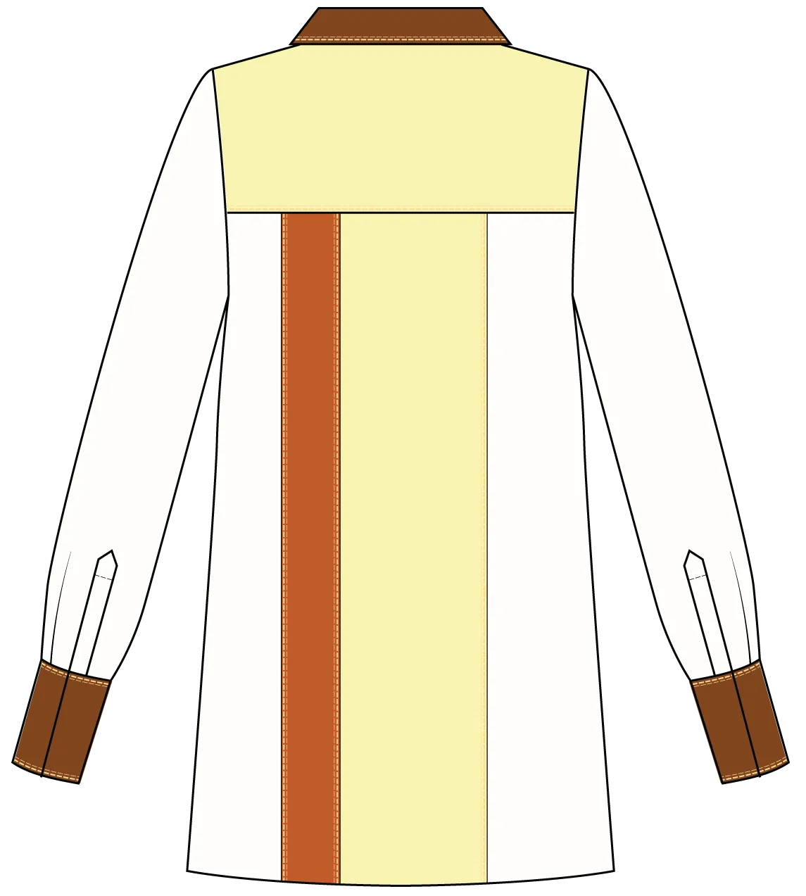 Colour-block Silk Shirt