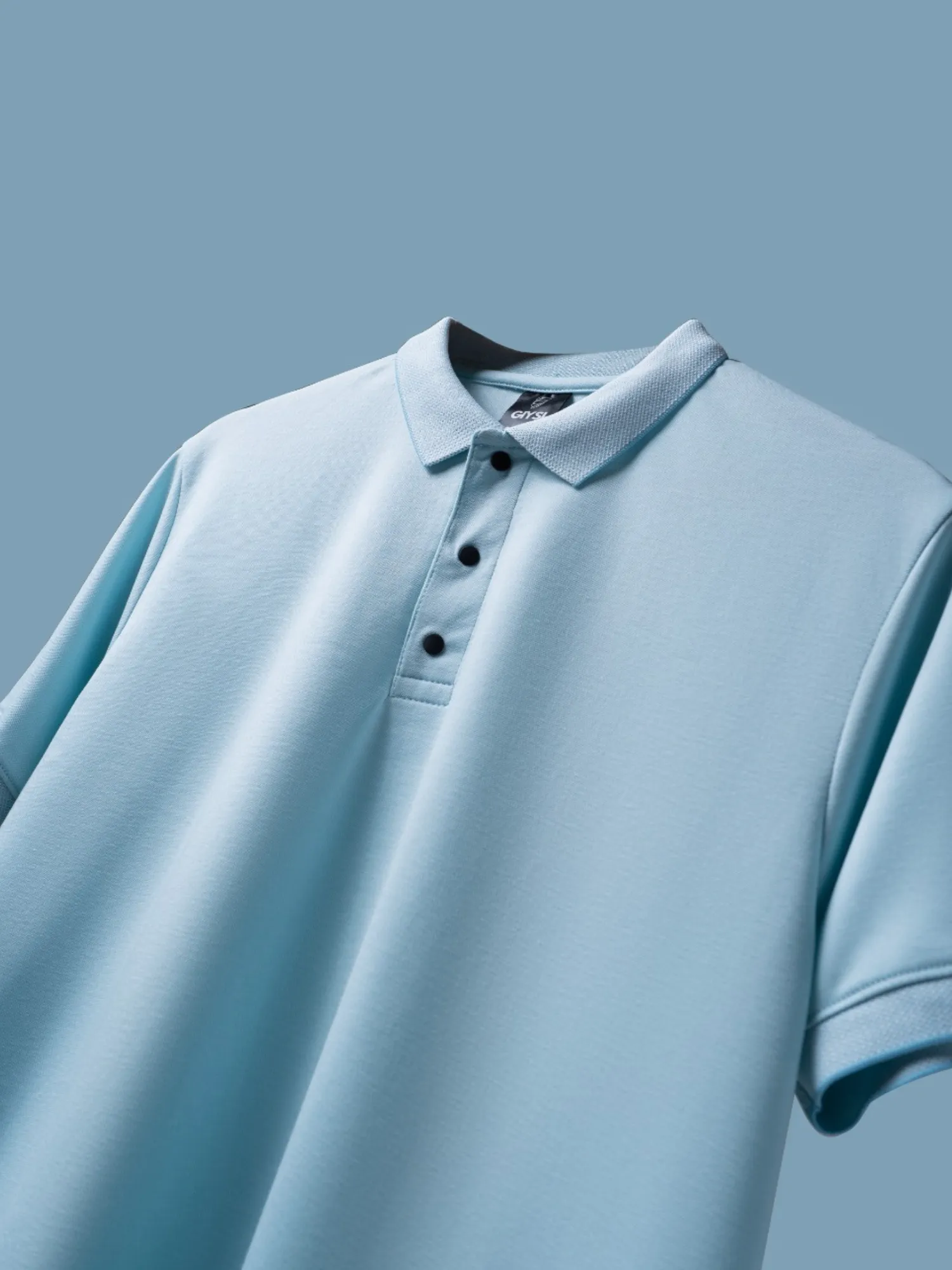 Cross Knit Sky Blue Polo T-shirt