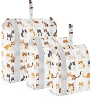 Cute Brown Cats Packing Cubes for Travel 3 Set Compression Packing Cube Luggage Bags for Luggage