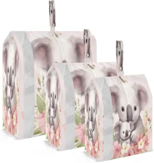 Cute Flowers Koala Packing Cubes for Travel 3 Set Large Packing Cubes Luggage Packing Organizers for Suitcase