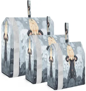 Cute Sheep Packing Cubes for Travel 3 Set Travel Compression Bags Luggage Cubes for Suitcases