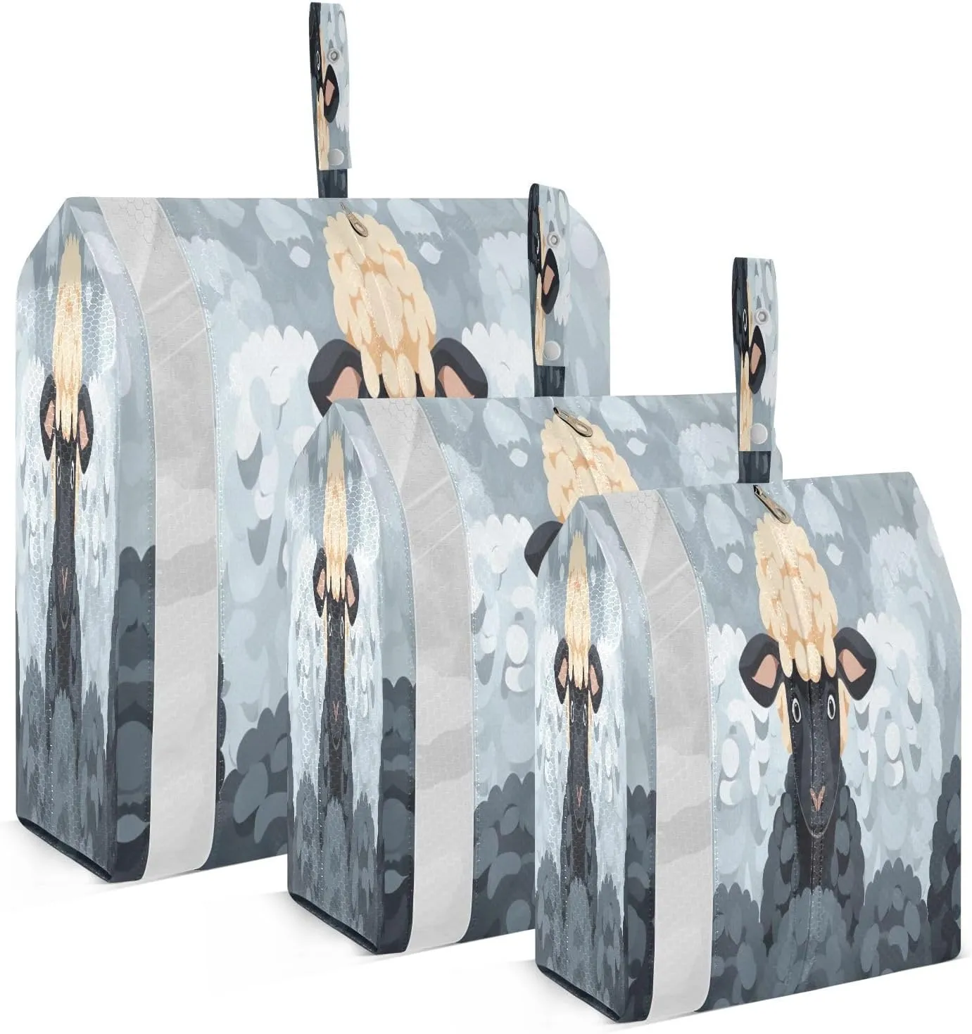 Cute Sheep Packing Cubes for Travel 3 Set Travel Compression Bags Luggage Cubes for Suitcases