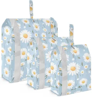 Daisies Blue Packing Cubes for Travel 3 Set Large Packing Cubes Luggage Bags Organizer for Packing