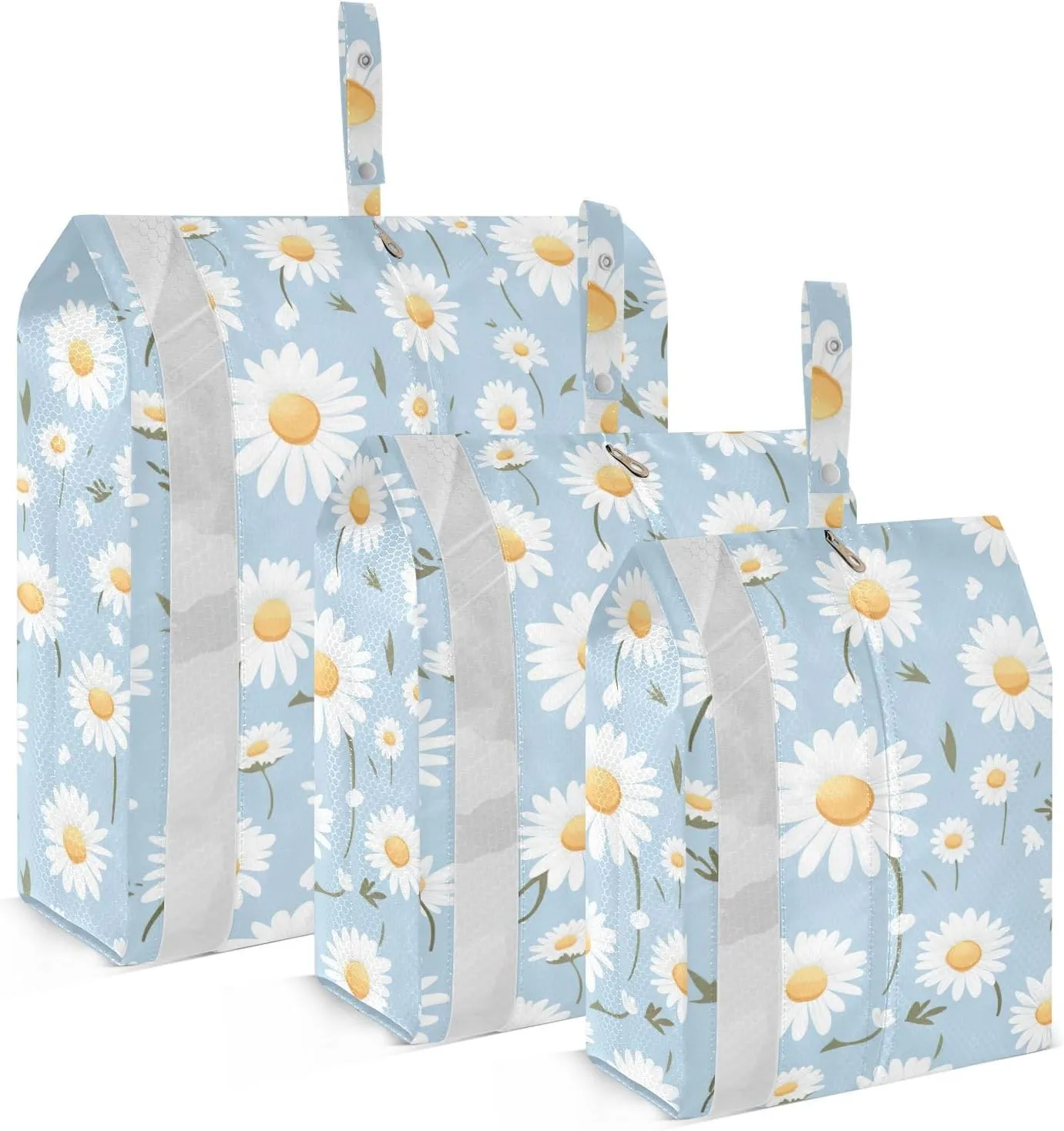 Daisies Blue Packing Cubes for Travel 3 Set Large Packing Cubes Luggage Bags Organizer for Packing