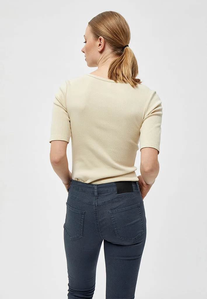 Dareen Organic Cut Tee - OYSTER GRAY