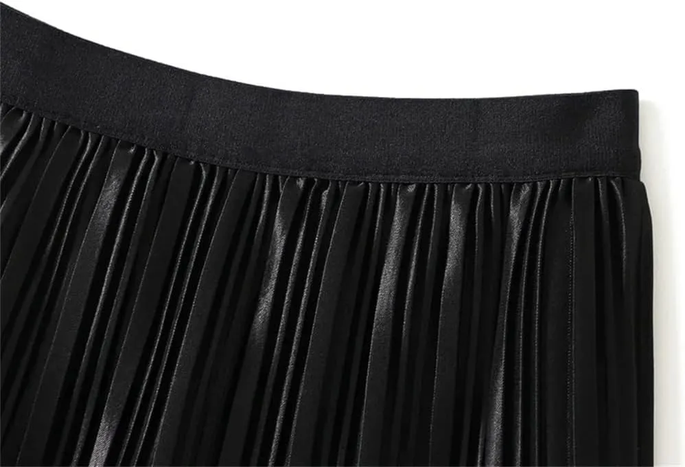 DBFBDTU Reversible Gradient Long Skirt Women Spring Summer A Line High Waist Pleated Midi Skirt Female