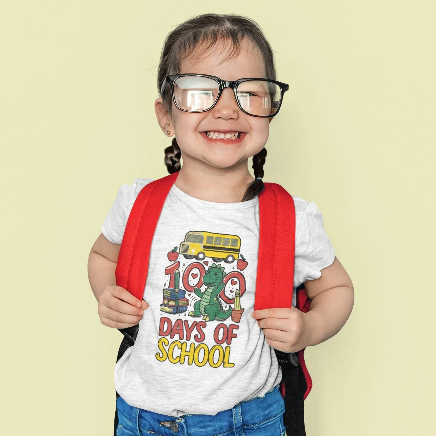 Dinosaur 100 Days of School Tee, Dino Boy, Girl T-Shirt, 100 Days of Learning, Teacher Shirt
