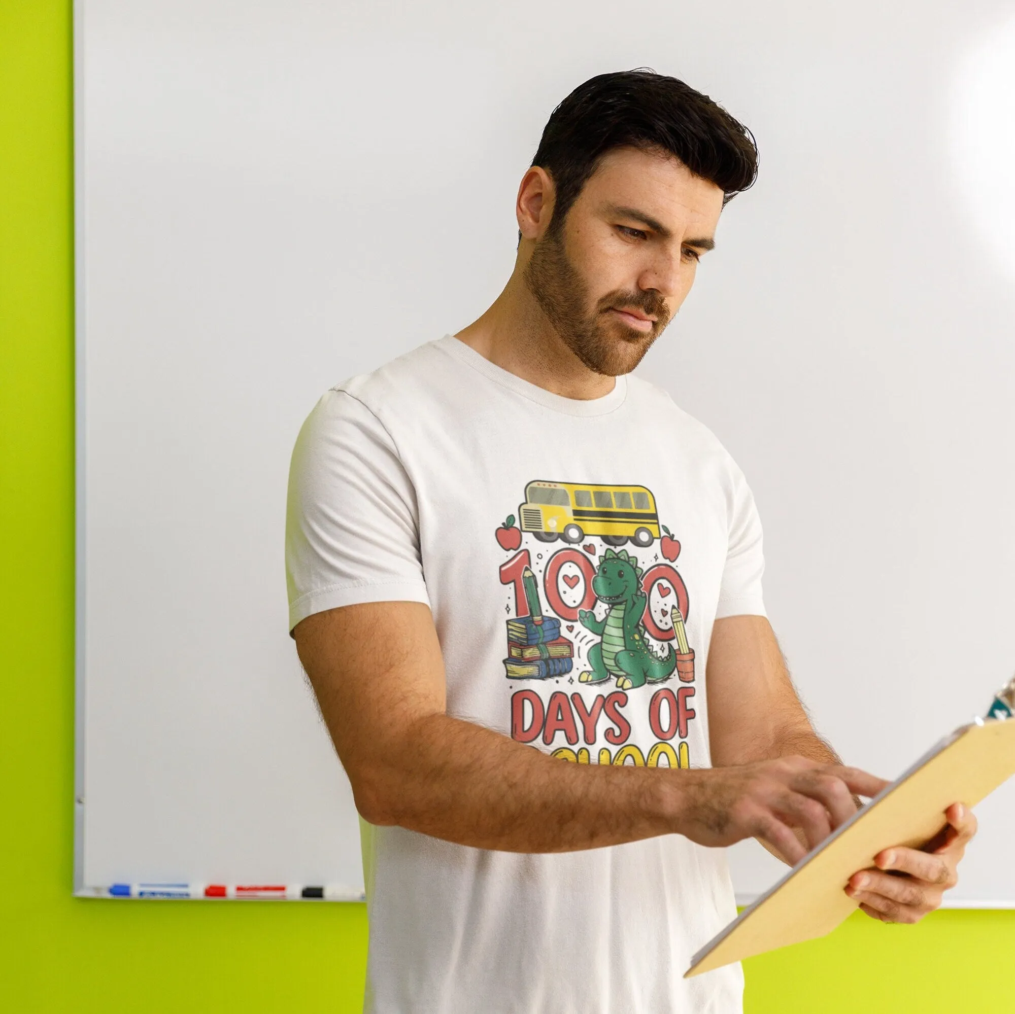 Dinosaur 100 Days of School Tee, Dino Boy, Girl T-Shirt, 100 Days of Learning, Teacher Shirt