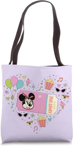 Disney Minnie Mouse Disneyland Celebration '50s Ticket Heart Tote Bag