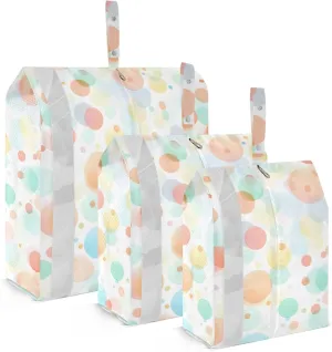 Dots Colorful Packing Cubes for Travel 3 Set Packing Essentials Suitcase Organizer for Travel Essentials