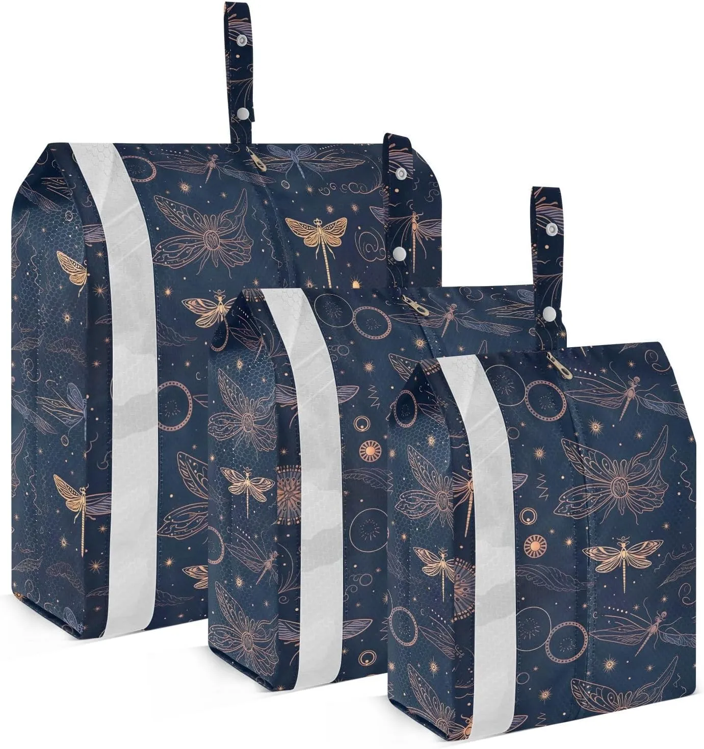 Dragonflies Stars Packing Cubes for Travel 3 Set Compressible Packing Cubes Luggage Bags for Suitcases