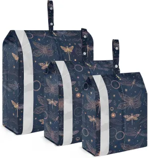 Dragonflies Stars Packing Cubes for Travel 3 Set Compressible Packing Cubes Luggage Bags for Suitcases