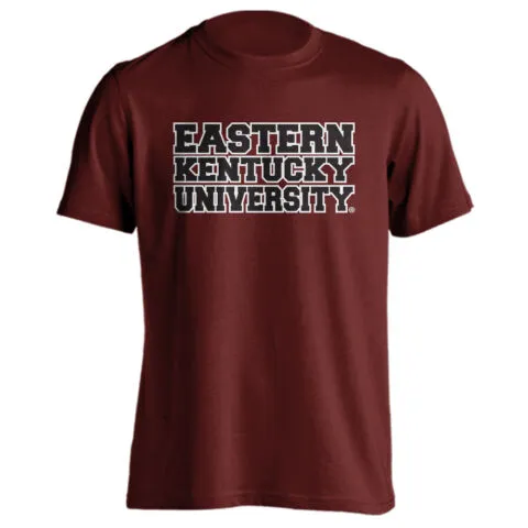 Eastern Kentucky University EKU Colonels Stacked Block School Name Tee T-Shirt