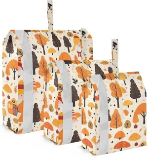 Fall Cartoon Gnomes Packing Cubes for Travel 3 Set Compression Bag Luggage Cubes for Carry On