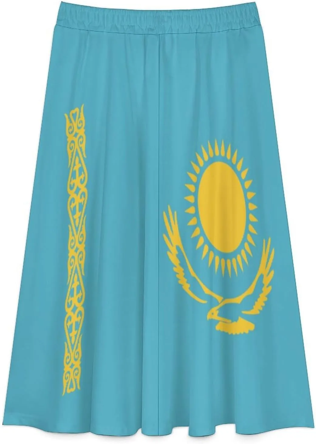 Fattyeery Skirts for Womens Kiribati Flag Summer Comfy Dress Casual High Waist Holiday Long Skirts