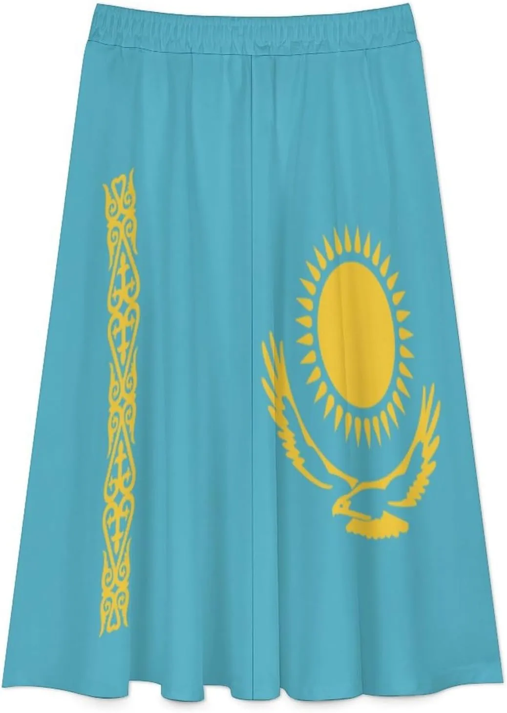 Fattyeery Skirts for Womens Kiribati Flag Summer Comfy Dress Casual High Waist Holiday Long Skirts