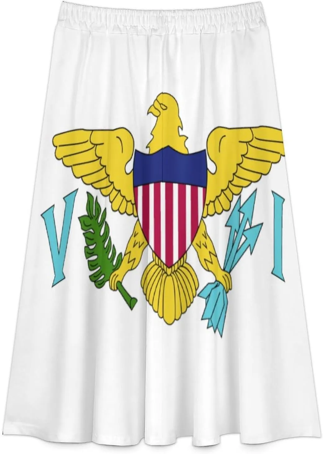 Fattyeery Womens Half Long Skirt Burkina Faso Flag Casual Pleated Plisse Hem Summer for Womens Midi Skirt Dress