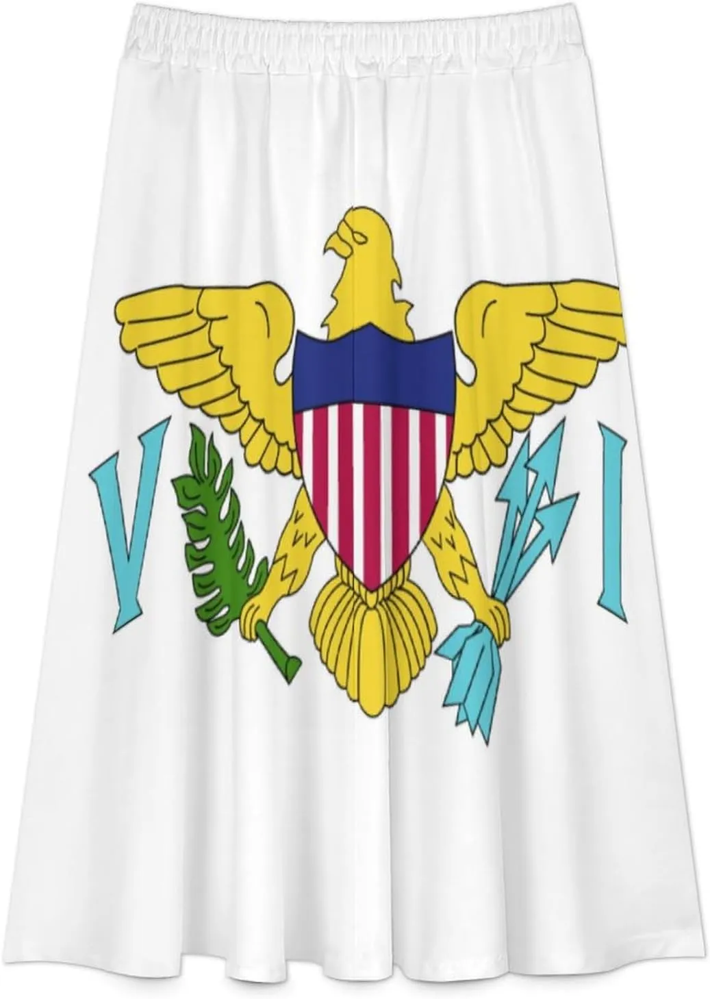 Fattyeery Womens Half Long Skirt Burkina Faso Flag Casual Pleated Plisse Hem Summer for Womens Midi Skirt Dress