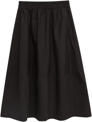 Femiserah Women's Casual High Waist Pleated A-Line Midi Skirt with Pockets
