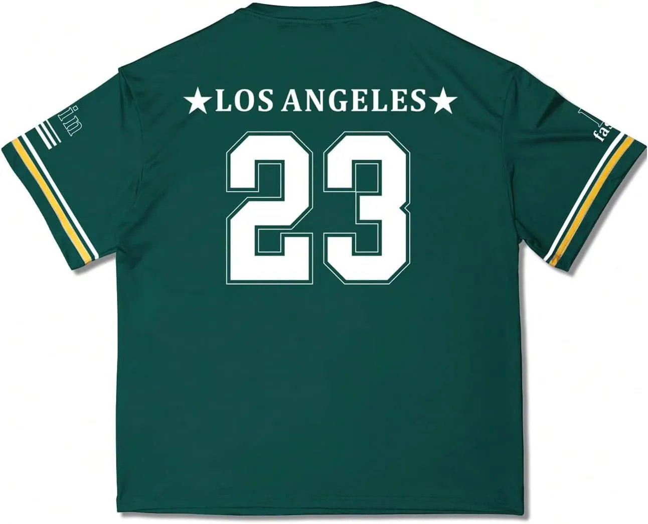 Floerns Men's Jersey Letter Print Graphic Oversized T Shirt Short Sleeve Crewneck Casual Football Jersey Shirts
