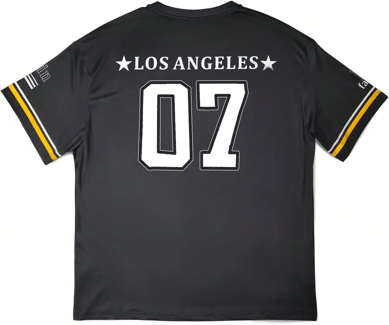 Floerns Men's Jersey Letter Print Graphic Oversized T Shirt Short Sleeve Crewneck Casual Football Jersey Shirts