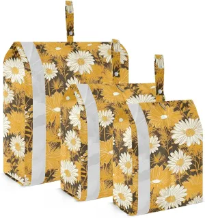 Floral Leaves Daisy Packing Cubes for Travel 3 Set Packing Essentials Luggage Cubes for Carry On