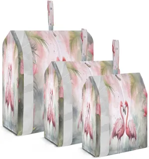 Flower Flamingo Summer Packing Cubes for Travel 3 Set Packing Compression Cubes Luggage Organizers for Organization