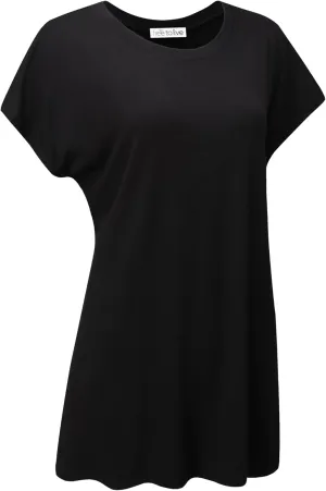 Free to Live 3 Pack Extra Long Tshirts for Women Tunic Tops to Wear with Leggings Short Sleeve Tee Workout T Shirts Loose Fit