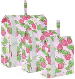 Fruit Red Strawberry Cartoon Packing Cubes for Travel 3 Set Compression Travel Bags Suitcase Organizer for Suitcases