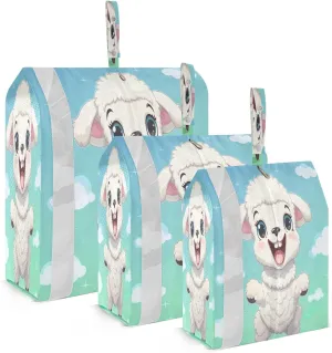 Funny Lamb Packing Cubes for Travel 3 Set Luggage Packing Cubes Luggage Packing Organizers for Travel Compression