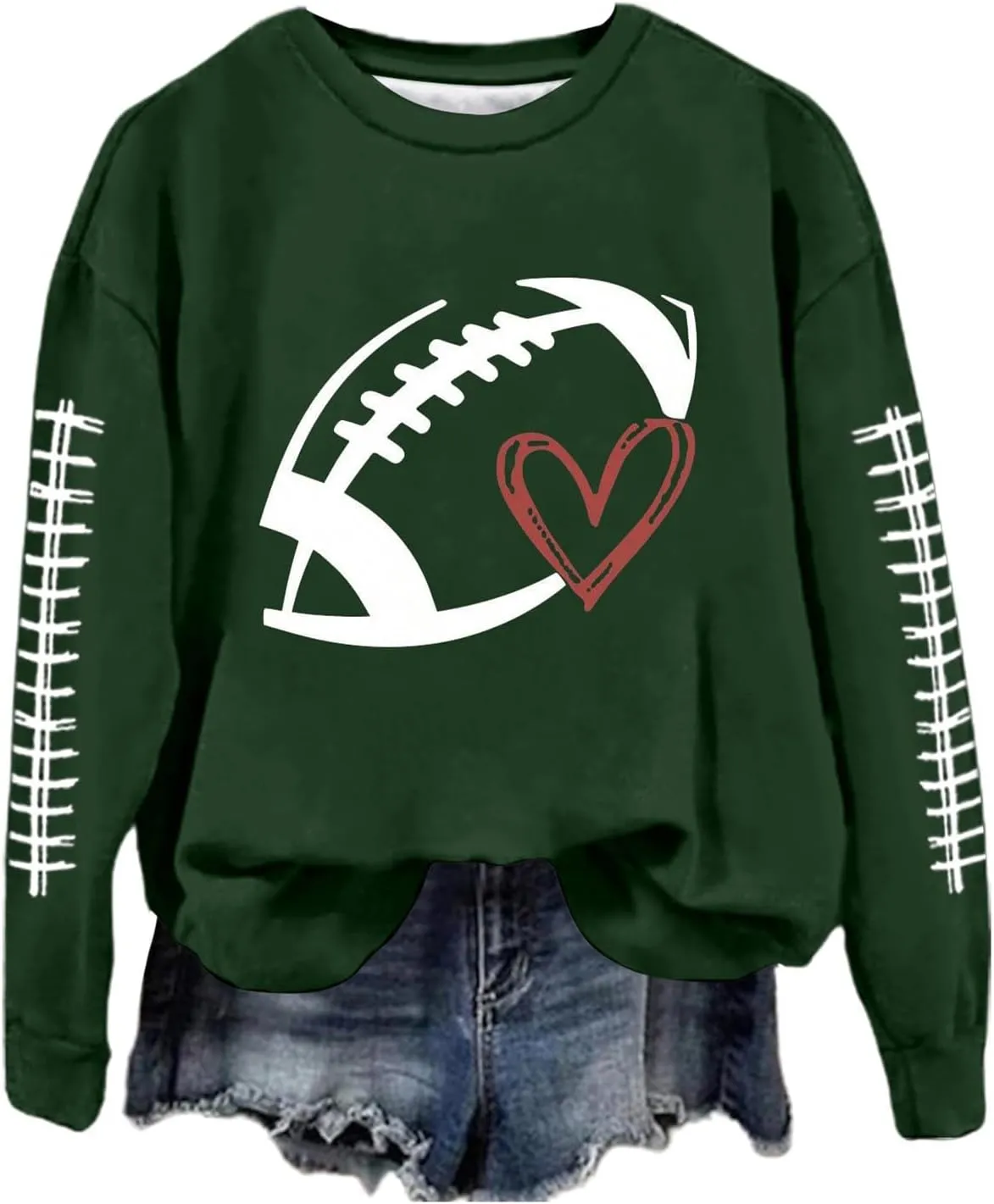 Funny Oversized Sweatshirt for Women Football Sweatshirt for Women Rugby Graphic Print Sunday Casual Athletic Long Sleeve Crewneck 2024 Fall Pullover Top Warehouse Sale Clearance