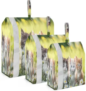 Grass Flowers Cats Kittens Packing Cubes for Travel 3 Set Travel Packing Cubes Luggage Bags for Travel