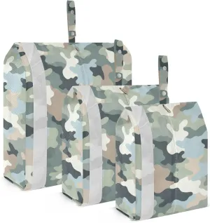 Green Camo Trendy Packing Cubes for Travel 3 Set Travel Packing Cubes Suitcase Organizer Bags for Travel