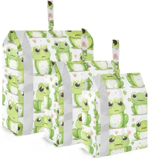 Green Frogs Heart Packing Cubes for Travel 3 Set Compression Packing Cubes Luggage Organizers for Packing Compression