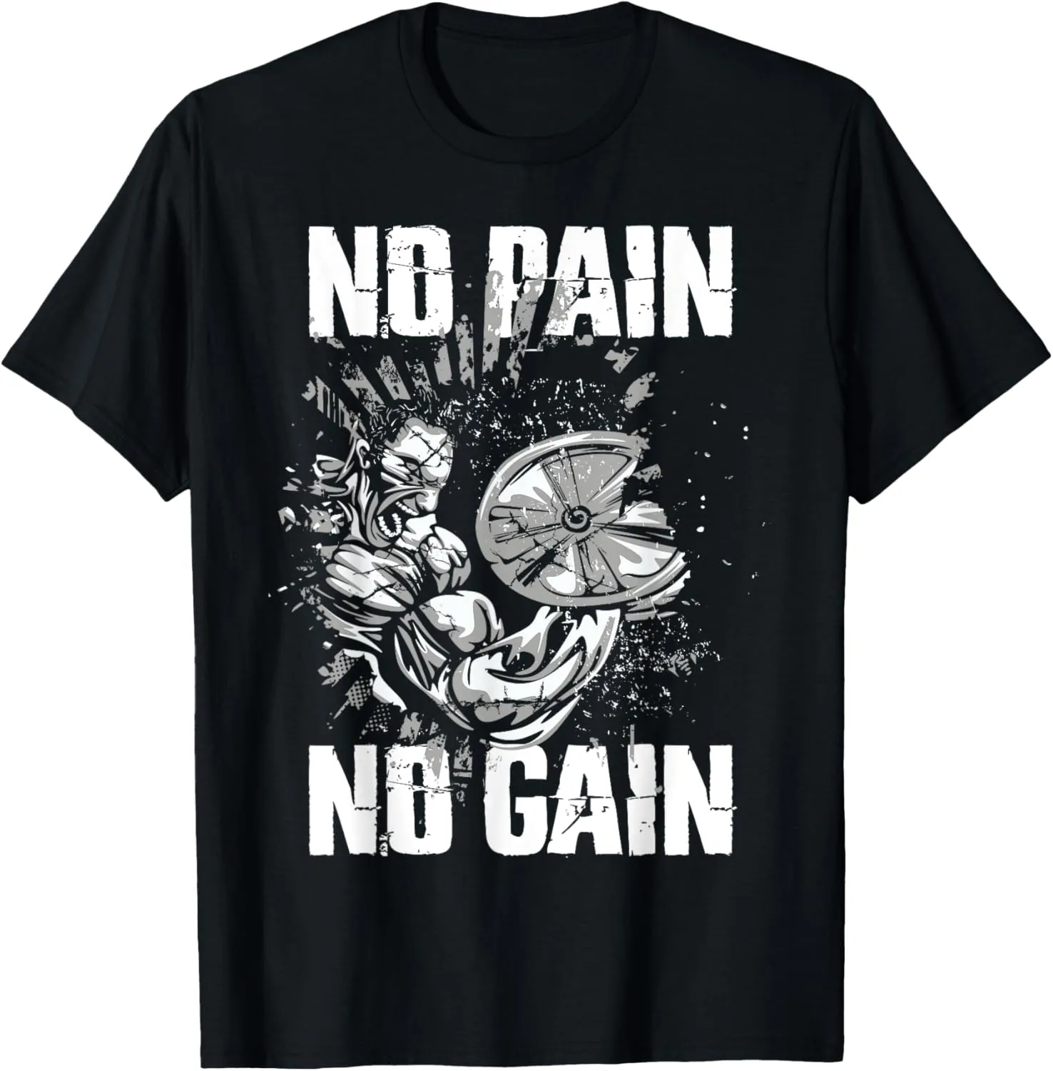 Gym Fitness and Bodybuilding Shirts for Men No Pain No Gain T-Shirt