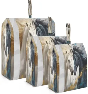 Horse Golden Packing Cubes for Travel 3 Set Packing Essentials Luggage Packing Organizers for Travel Compression