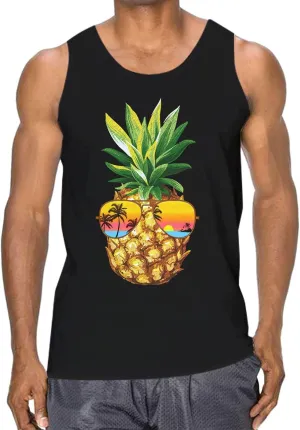 Idgreatim Mens Beach Tank Tops Fashion Graphic Quick Dry Sleeveless Shirt for Beach Workout S-XXL